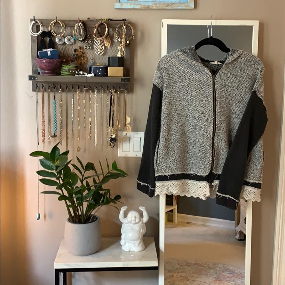 BOHO Zip-up Hoodie with Beautiful Trim